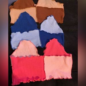 Lettuce Trim Colorblock Halter Top